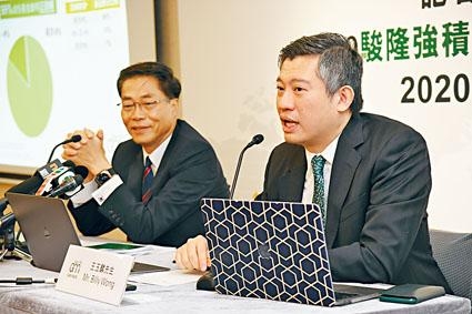 駿隆展望強積金表現。左起:陳銳隆、王玉麟。
