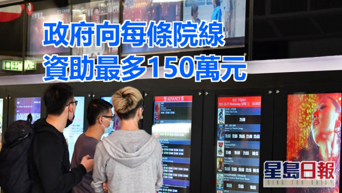 第五輪「防疫抗疫基金」下的「電影院資助計劃」由明日至1月31日接受申請。資料圖片