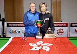 張家瑋(右)是本港桌球新星,被視為港隊未來主力及獎牌希望。